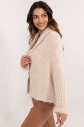 Fuzzy Knit Button Cardigan Och Bella